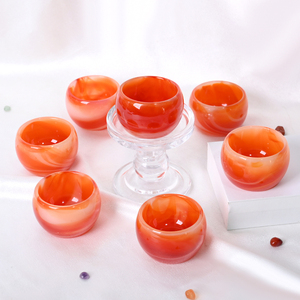 จานรองแก้วชาหินอาเกตแดงธรรมชาติทรงกลมสำหรับตกแต่ง ลดราคาพิเศษ - Product Image 6