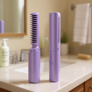 Myrva Pettine Lisciante Portatile Senza Fili con Riscaldamento PTC e Denti in Acciaio Inossidabile, Strumento per lo Styling dei Capelli - Product Image 2