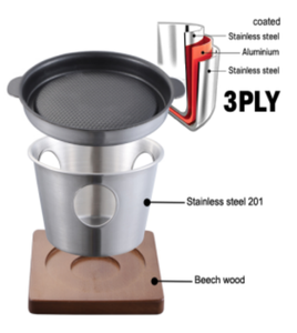Réchaud à alcool portable en acier inoxydable avec poêle grill antiadhésive sans fumée, mini-cuisinière avec base en bois pour steak, barbecue et <span class=keywords><strong>fondue</strong></span> - Product Image 4