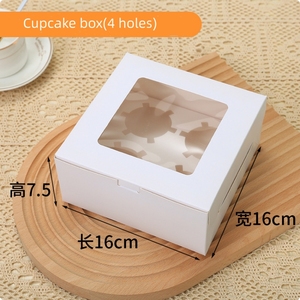 <strong>Custom</strong> Recycled Cardboard White Cake Window Box with 4/6 Hole Embossed Cupcake Packaging - Product Image 5
