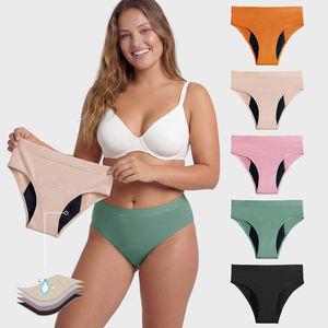 Prix d'usine Culotte menstruelle personnalisée pour femme, 4 <span class=keywords><strong>couches</strong></span>, anti-fuite, en coton de bambou, pour flux abondant - Product Image 5