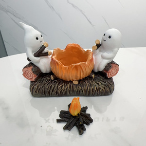 Porte-bougie fantôme d'Halloween en résine avec lumière, décoration intérieure et extérieure, cadeau - Product Image 2