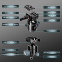 Sadel Berburu dengan 360 derajat putar °   Adaptor Universal Kepala Bola Lepas Cepat dari Aluminium Alloy untuk Penyangga Penembakan