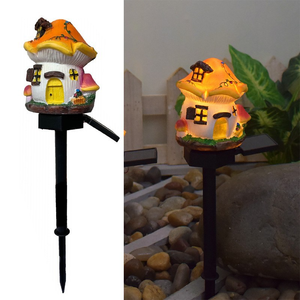 Led Solar Gazon Licht Multi Craft Miniatuur Fairy House Zonne-Energie Outdoor Decor Led Tuin Licht Hars Cottage Kerstlamp - Product Image 5