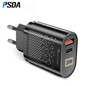 PSDA EU/US 플러그 USB PD 20W 충전기 빠른 충전 3.0 휴대 전화 충전기 아이폰 11 7 XR 삼성 Xiaomi 빠른 벽 충전기