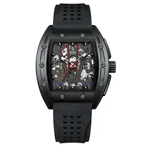 Relógio masculino de pulso, 2023 relógios esportivos de silicone feito à mão, luminoso, turbilhão, relógio de homens
