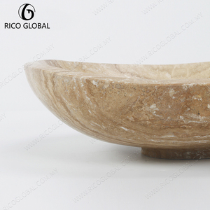 Vasque ovale en marbre naturel pour salle de bain, lavabo en pierre, décoration moderne pour hôtel et toilettes - Product Image 3