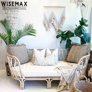 WISEMAX FURNITURE Canapé de loisirs en <span class=keywords><strong>rotin</strong></span> <span class=keywords><strong>naturel</strong></span> fait à la main, design minimaliste, pour patio, jardin, hôtel, café, restaurant - Product Image 1