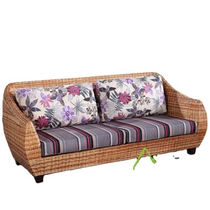 Ensemble de meubles de salon de haute qualité, moderne, pour balcon, véranda, en rotin naturel, canapé sectionnel à deux places - Product Image 1