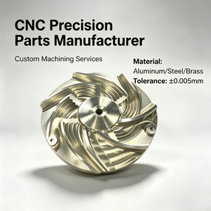 Rotor usiné CNC sur mesure à contour 3D complexe, roue usinée en aluminium massif, turbine de pompe de précision équilibrée - Product Image 1