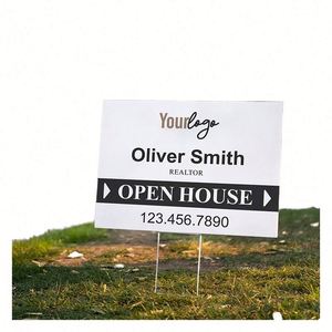 Panneaux de signalisation personnalisés pour agents immobiliers, imprimés numériquement, avec piquets métalliques, pour visites immobilières - Product Image 1