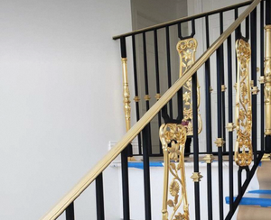 Panneau de balustrade en fer forgé de qualité supérieure, garde-corps de balcon et d'escalier de luxe, design orné à motifs en spirale, revêtement poudré anti-rouille - Product Image 2