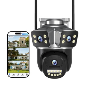 9MP 360 grados inteligente impermeable al aire libre PTZ <span class=keywords><strong>IP</strong></span> CCTV Cámara <span class=keywords><strong>3</strong></span> lentes V380 Pro WiFi vigilancia cámara inalámbrica de seguridad para el hogar - Product Image 1