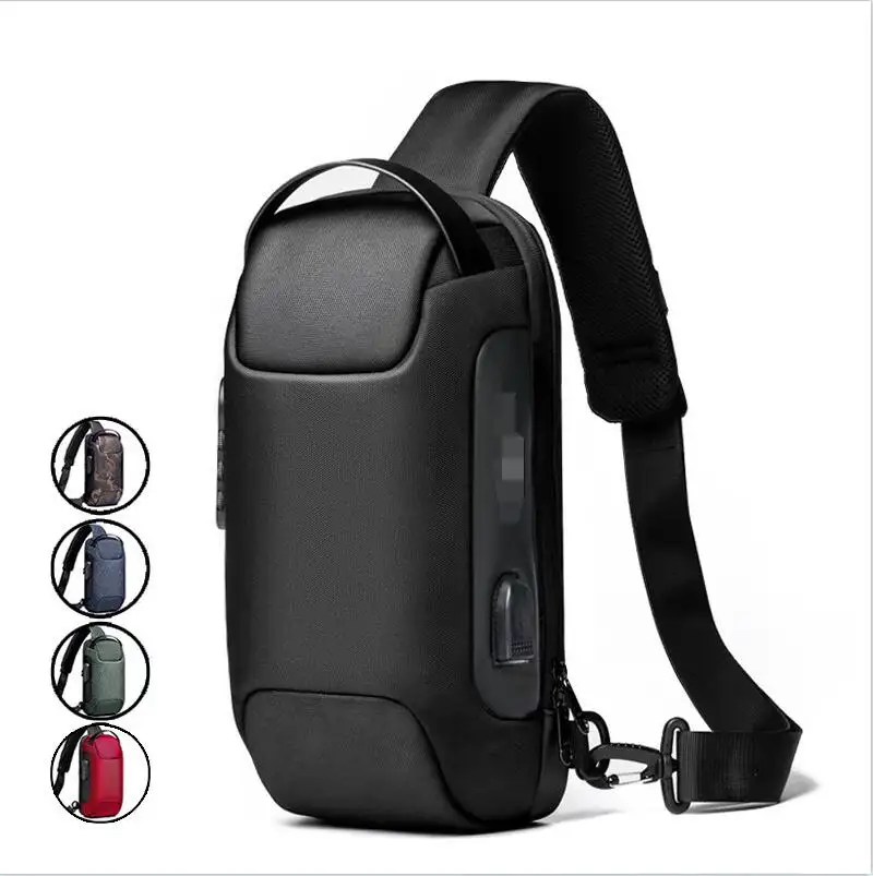 Wholesale 2022 Fashion Waterproof messenger bag USB Men Cross body Sling Bag Men Chest Shoulder Bag For Men