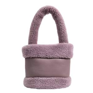 Popular Winter Fashion Soft Fluffy Trendy Luxury Women's Bucket Shoulder <b>Handbags</b> Purses - Product Image 6