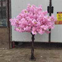 Grand Arbre Artificiel de Fleurs de Cerisier Personnalisé D-CT001 en Soie Rose et Blanche pour Décoration de Mariage