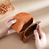 Portefeuilles Homme en Cuir Véritable, Mini Porte-Cartes d'Identité et de Crédit Double Couche pour Femme, Porte-Monnaie Pochette Sac de Rangement, Petits Portefeuilles d'Affaires
