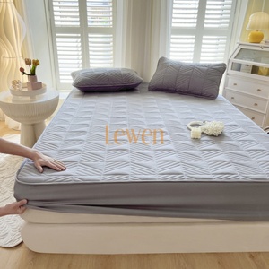 Housse de <span class=keywords><strong>matelas</strong></span> de luxe unie, respirante, lavable, matelassée, toutes saisons, en coton et polyester, pour usage domestique - Product Image 5