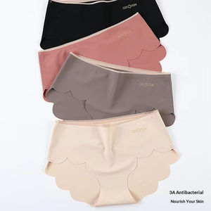 B660 #   Mutandine Antibatteriche in Seta di Gelso con Bordo Ondulato, Intimo Traspirante Senza Cuciture in <span class=keywords><strong>Nylon</strong></span> per Uso Quotidiano Femminile - Product Image 1