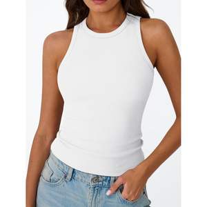 Débardeurs d'entraînement d'été pour femmes Queen personnalisés gilet de gymnastique côtelé à dos nageur pour les tenues de vacances à la plage au printemps Y2K Fashion - Product Image 3