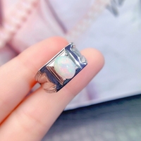 Factory Wholesale Customizable 925 Sterling Silver Men's Wedding Ring Fashion Style Natural Opal High Quality CMA