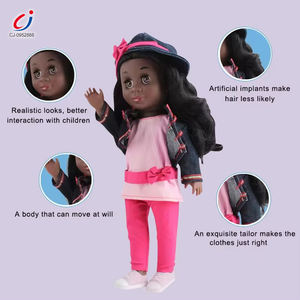 Mini poupée en plastique pour filles africaines noires, jouet personnalisé - Product Image 2
