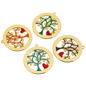 Amuleto del Árbol de la Vida de Acero Inoxidable con Diseño de Corazón Hueco para Collar, Pendientes, Llavero, Regalo, Accesorio de Joyería Unisex - Product Image 1