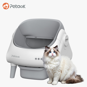 PETAOK Easy Clean Self Cleaning Plastic <strong>Litter</strong> <strong>Box</strong> Smart Automatic <strong>Cat</strong> Toilet Open-Top APP Control Dual Safety Sensors Large - Product Image 1
