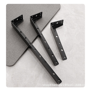 Floating <b>Desk</b> Bracket Carbon Steel Black Single Layer <b>Wall</b> Mount Kitchen Cabinet Support Hardware Accessory - Product Image 1