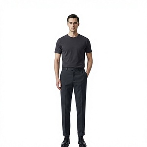 Pantalones Chinos Gris Carbón para Hombre KOHINOOR MILLS, 100% Algodón, 270 GSM, Sarga Extra Suave, Corte Slim Fit, Peso Medio, Pantalones de Vestir de Verano, OEM - Product Image 2