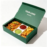 Caja Biodegradable para Pollo Frito y Hamburguesas, Caja para Papas Fritas de Grado Alimenticio, Cajas Desechables para Comida Rápida para Llevar, Caja para Hamburguesas