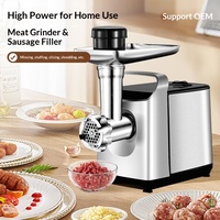 Hachoir à viande électrique entièrement automatique et machine à saucisses 450W avec moteur à noyau en cuivre pur, pour usage domestique, en acier inoxydable, pour le remplissage de saucisses