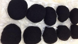 4Mm 6Mm 8Mm 10Mm 12Mm 15Mm 20Mm Zwitserse Kant Unit Vervangende Producten Zwart menselijk Haar Wave Kinky Afro Krullend Mannetjes Mannen Toupet - Product Image 6