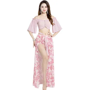 Sexy Strip Hollow Shoulder belly dance Practice Training costumes with shorts