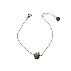 Bracelet à breloques tendance en acier inoxydable 316L plaqué or PVD avec pendentif pomme, bijoux durables et résistants - Product Image 2