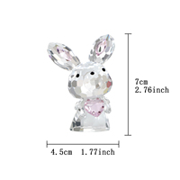 Figurine de lapin en cristal écologique, forme sphérique polie, imprimée UV, cadeau souvenir, printemps, Pâques