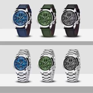 Montre chronographe à quartz pour homme BENYAR BY-5210, bracelet en cuir, étanche 30M, sport, mode, cadran en verre, affichage à aiguilles, 2025 - Product Image 6