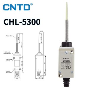 CNTD Changde CHL-5300 Micro-interrupteur résistant à l'eau en acier inoxydable avec tige en plastique, interrupteur de fin de course électrique précis, max. Courant de 10A - Product Image 1