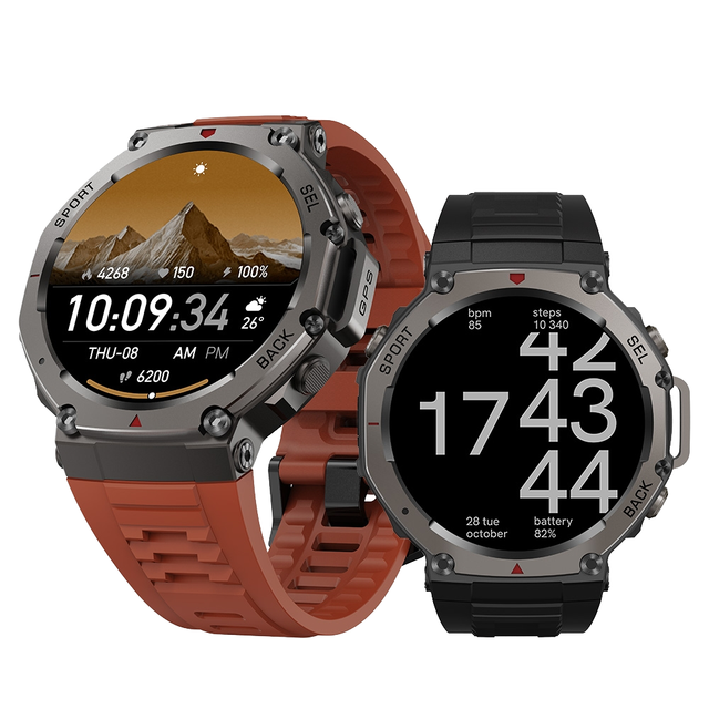 2025 DM58 Men's Smart Watch BT Call 1.43inch AMOLED Screen 500mah GPS Tracker Outdoor Compass Magnetic Sports Features Android