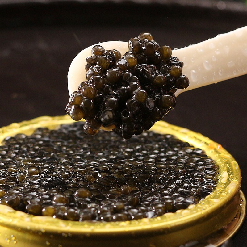 プレミアムチョウザメキャビア ブラックキャビア - 10g缶詰 養殖高級チョウザメの卵 高級料理用