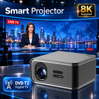 Projecteur LCD intelligent WiFi, 1000 lumens ANSI, prise en charge du décodage vidéo 8K, télévision numérique DVB-T2, projecteur de cinéma en plein air