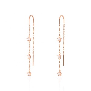 Boucles d'oreilles pendantes Gemnel en argent sterling avec 3 étoiles scintillantes en rangée - Product Image 6