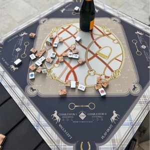 Tapis de Mahjong Américain Professionnel à Motif Équestre, Portable, Silencieux, Antidérapant, en Caoutchouc, pour Table de Mahjong, Durable - Product Image 6