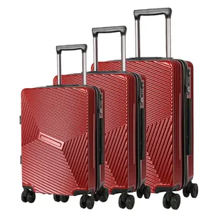 OEM ODM Manufacturer Custom Logo PC ABS Material Hard Trolley Travel Zipper Suitcase Sets Luggage With TSA Locks