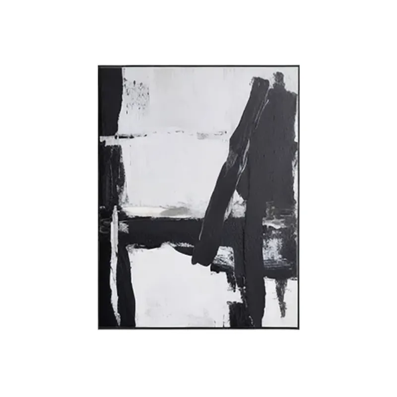 100% Handgemaakte Moderne Hoge Kwaliteit Zwart-Wit Abstracte Olieverfschilderijen Kunst Op Canvas Woonkamer Decoratief Schilderen