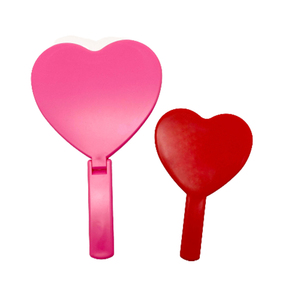 Specchio compatto tascabile tenuto in mano cosmetico cosmetico portatile a forma di cuore di bellezza sveglia - Product Image 1