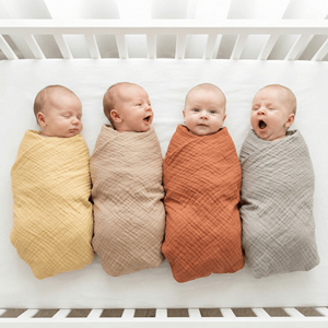 Manta <span class=keywords><strong>de</strong></span> muselina <span class=keywords><strong>de</strong></span> algodón orgánico extragrande personalizada <span class=keywords><strong>de</strong></span> color liso para lactancia, parasol para cochecito, tapete para tiempo boca abajo y manta receptora para bebé, al por mayor - Product Image 5