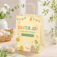 Sacs cadeaux de Pâques en papier kraft écologique personnalisés avec logo imprimé, poignée torsadée, vente en gros