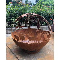 Boule en acier inoxydable 5d, artisanat en métal, boule de découpe Laser Sculpture en plein air avec lumière LED, artisanat en acier