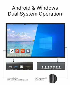 Pizarra blanca 4K, pantalla lcd interactiva, panel plano, pizarra digital multitáctil